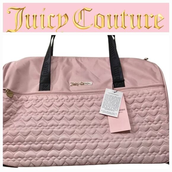 Juicy Couture Heart Quilted Rolling Duffel Bag - Picture 1 of 9